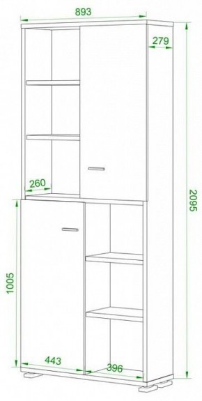 Шкаф-витрина Домино ПУ-30-2-ФС в Карталах - kartaly.mebel24.online | фото 2
