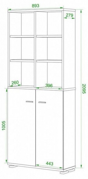 Шкаф-витрина Домино ПУ-30-4-ФС в Карталах - kartaly.mebel24.online | фото 2