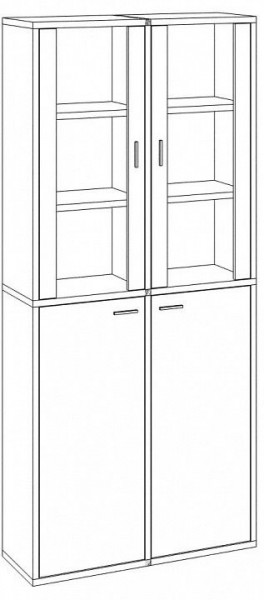 Шкаф-витрина Домино СУ(ш2в2)+2ФС+2ФГ в Карталах - kartaly.mebel24.online | фото 3
