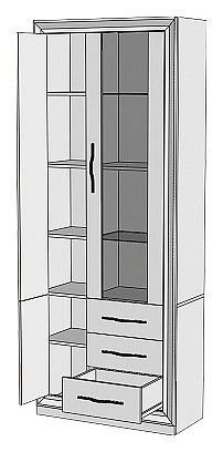 Шкаф-витрина Нобиле ШВтВ-ФСД-БЯН в Карталах - kartaly.mebel24.online | фото 2