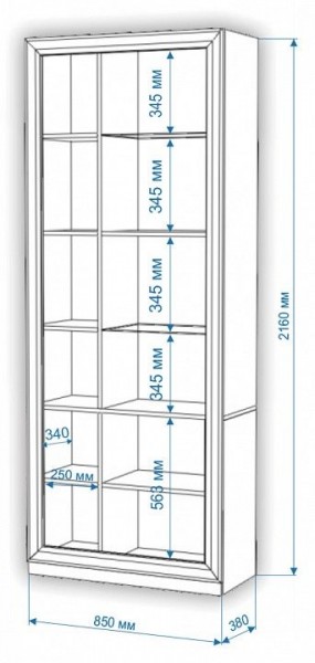 Шкаф-витрина Нобиле ШВтВ-ФСД-БЯН в Карталах - kartaly.mebel24.online | фото 3