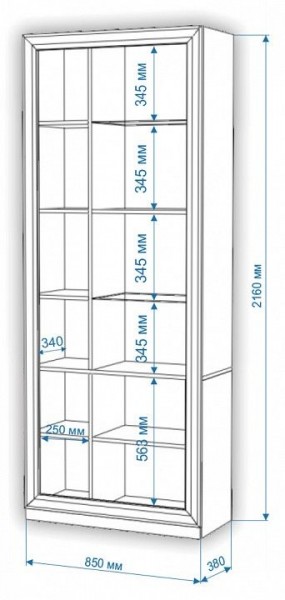 Шкаф-витрина Нобиле ШВтВ-ФСД-ФГК в Карталах - kartaly.mebel24.online | фото 3
