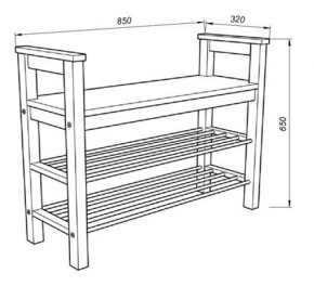Скамья 85 Кантри для обуви, массив сосны, цвет белый в Карталах - kartaly.mebel24.online | фото 3