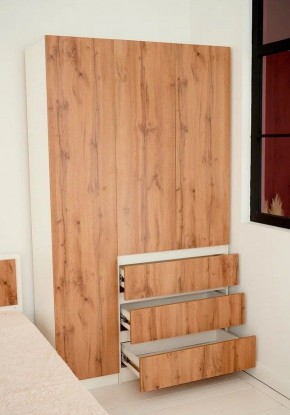 Спальный гарнитур Парус (Белый/Вотан) 1400 (Вариант-2) в Карталах - kartaly.mebel24.online | фото 13