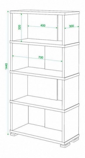 Стеллаж книжный Домино нельсон СБ-10_4 в Карталах - kartaly.mebel24.online | фото 2