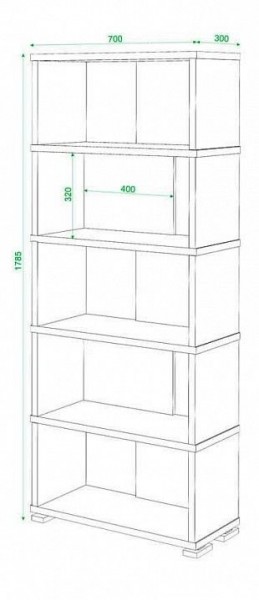 Стеллаж книжный Домино СБ-10_5 в Карталах - kartaly.mebel24.online | фото 3