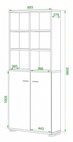 Стеллаж комбинированный Домино Лайт ПУ-30-4 в Карталах - kartaly.mebel24.online | фото 2