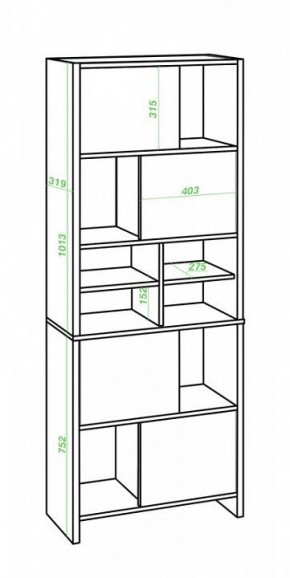Стеллаж комбинированный Домино Lite СТЛ-ЗВХ в Карталах - kartaly.mebel24.online | фото 2