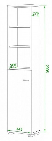 Стеллаж комбинированный Домино ПУ-20-2 в Карталах - kartaly.mebel24.online | фото 2