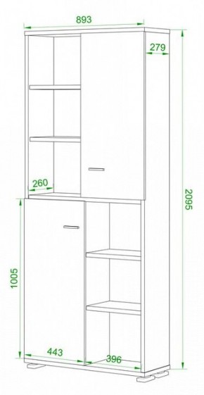 Стеллаж комбинированный Домино ПУ-30-2 в Карталах - kartaly.mebel24.online | фото 2