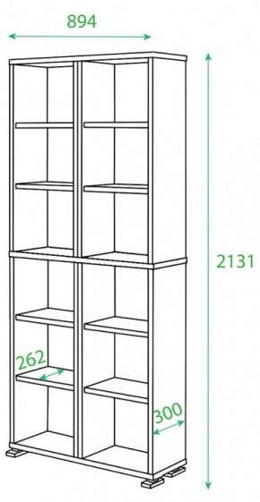 Стеллаж комбинированный Домино ПУ-30-4 в Карталах - kartaly.mebel24.online | фото 2