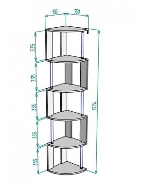 Стеллаж Maria S113-MA (Графит) в Карталах - kartaly.mebel24.online | фото 3