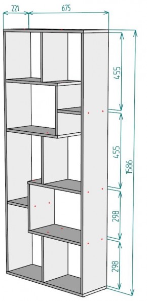 Стеллаж S8 1586х675х221 в Карталах - kartaly.mebel24.online | фото 2
