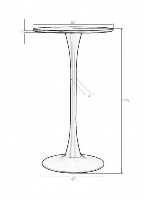 Стол барный MIA BAR, черная столешница, черное основание в Карталах - kartaly.mebel24.online | фото 6