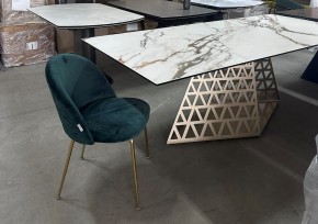 Стол ENNA 220 KL-188 Контрастный мрамор матовый, итальянская керамика/ каркас цвета шампань, ®DISAUR в Карталах - kartaly.mebel24.online | фото 8