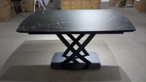 Стол FOGGIA 140 KL-116 Черный мрамор матовый, итальянская керамика/ черный каркас, ®DISAUR в Карталах - kartaly.mebel24.online | фото 2