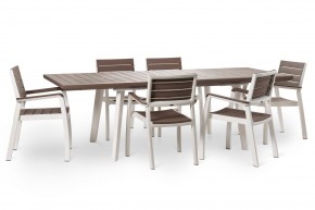 Стол Гармония раздвижной (Harmony Extendable) белый-капучино в Карталах - kartaly.mebel24.online | фото 6