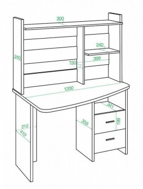 Стол компьютерный Домино Лайт СКЛ-Крл 120+НКЛ-120 в Карталах - kartaly.mebel24.online | фото 3