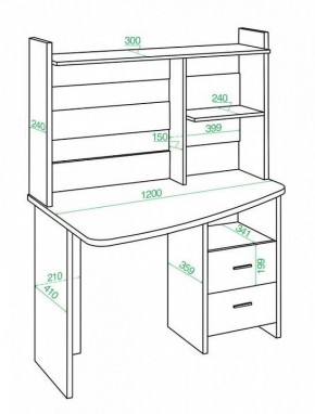 Стол компьютерный Домино Лайт СКЛ-Крл 120+НКЛ-120 в Карталах - kartaly.mebel24.online | фото 2