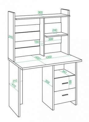 Стол компьютерный Домино Лайт СКЛ-Прям100+НКЛ-100 в Карталах - kartaly.mebel24.online | фото 2