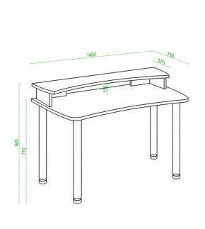 Стол компьютерный Домино Лайт СКЛ-Софт140МО+НКИЛ140 в Карталах - kartaly.mebel24.online | фото 3