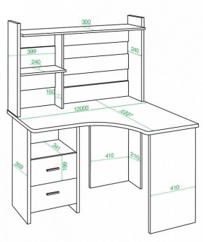 Стол компьютерный Домино Лайт СКЛ-Угл120+НКЛ-120 в Карталах - kartaly.mebel24.online | фото 2