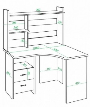 Стол компьютерный Домино Лайт СКЛ-Угл120+НКЛ-120 в Карталах - kartaly.mebel24.online | фото 3