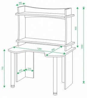 Стол компьютерный Домино lite СКЛ-Игр120 в Карталах - kartaly.mebel24.online | фото 2