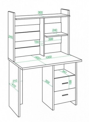 Стол компьютерный Домино Lite СКЛ-Прям100Р+НКЛ-100 в Карталах - kartaly.mebel24.online | фото 2