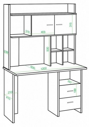 Стол компьютерный Домино Lite СКЛ-Прям120Р+НКЛХ-120 в Карталах - kartaly.mebel24.online | фото 2