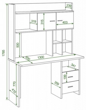 Стол компьютерный Домино Lite СКЛ-Прям130Р+НКЛХ-130 в Карталах - kartaly.mebel24.online | фото 2