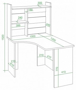 Стол компьютерный Домино Lite СКЛ-Угл120+НКЛ-100 в Карталах - kartaly.mebel24.online | фото 2