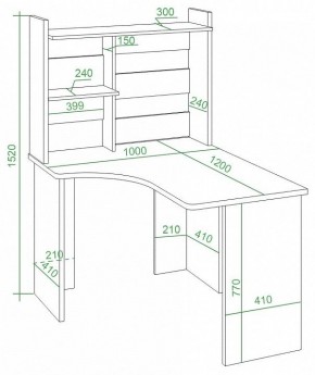 Стол компьютерный Домино Lite СКЛ-Угл120+НКЛ-100 в Карталах - kartaly.mebel24.online | фото 2