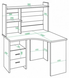 Стол компьютерный Домино Lite СКЛ-Угл120+НКЛХ-120 в Карталах - kartaly.mebel24.online | фото 2