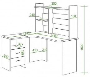 Стол компьютерный Домино Lite СКЛ-Угл130+НКЛ-130 в Карталах - kartaly.mebel24.online | фото 2