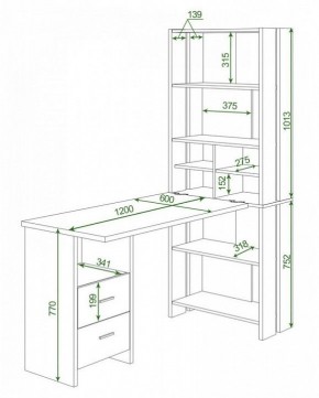 Стол компьютерный Домино Lite СТЛ-ОВ+С120Прям+ТЯЛ в Карталах - kartaly.mebel24.online | фото 2