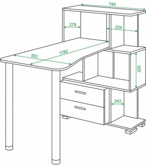 Стол компьютерный Домино СЛ-5-3СТ-2+БЯ в Карталах - kartaly.mebel24.online | фото 2