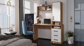 ФАВОРИТ Стол компьютерный (дуб вотан/белый) в Карталах - kartaly.mebel24.online | фото