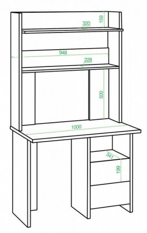 Стол компьютерный Нельсон Lite СКЛ-Прям100+НКЛХ-100 Н в Карталах - kartaly.mebel24.online | фото 2