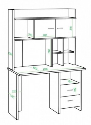 Стол компьютерный Нельсон Lite СКЛ-Прям120+НКЛХ-120 БЕ в Карталах - kartaly.mebel24.online | фото 2