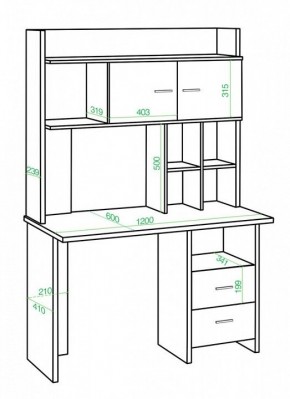 Стол компьютерный Нельсон Lite СКЛ-Прям120+НКЛХ-120 БЕН в Карталах - kartaly.mebel24.online | фото 2