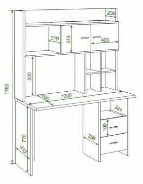 Стол компьютерный Нельсон Lite СКЛ-Прям130+НКЛХ-130 в Карталах - kartaly.mebel24.online | фото 2