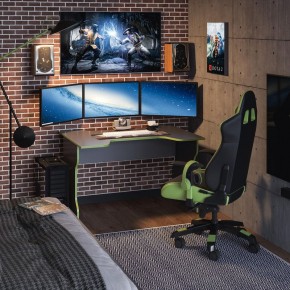 Стол компьютерный ВАРДИГ K1 120x82, антрацит/лайм в Карталах - kartaly.mebel24.online | фото 4
