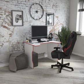 Стол компьютерный ВАРДИГ K2 100x82, белый/красный в Карталах - kartaly.mebel24.online | фото 4