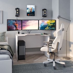 Стол компьютерный ВАРДИГ K2 100x82, белый/серебристый в Карталах - kartaly.mebel24.online | фото 4