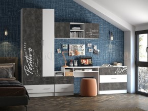 ВЕГА NEW Позитив Стол компьютерный (Бетон темный/белый) в Карталах - kartaly.mebel24.online | фото 2