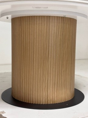 Стол MESA D120 цвет БЕЛЫЙ МРАМОР M326 / Каркас OAK, ®DISAUR в Карталах - kartaly.mebel24.online | фото 4