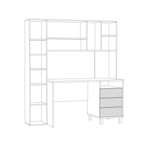 Стол рабочий 12.95 N Комфорт (Дуб сонома, Темно - серый U2601) в Карталах - kartaly.mebel24.online | фото 3