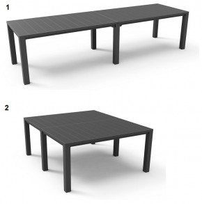 Стол раскладной Джули (Julie Double table 2 configurations) Графит в Карталах - kartaly.mebel24.online | фото