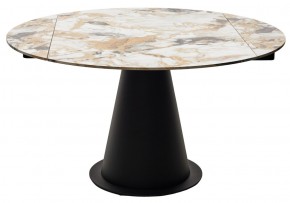 Стол TERAMO 135 GLOSS GRAND JADE SOLID CERAMIC, керамика, поворотн.механизм / Черный каркас, ®DISAUR в Карталах - kartaly.mebel24.online | фото
